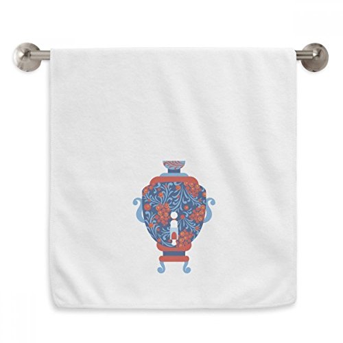 Serviette débarbouillette russe avec motif diadème prestige blanc 13x29"