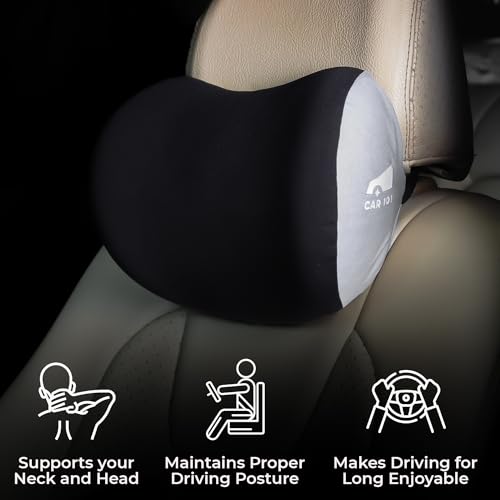 Image of CAR101 Orthopedic Memory Foam Neckrest Elite - 27x16x10.5 cm | Removable Breathable Mesh Cover | Ergonomic Cervical Pillow | Adjustable Strap for Neck Support
