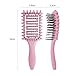 Mini Hair Brush, Travel Hair Brush, Compact Mini Detangler Brush for Easy Styling On-the-Go, Suitable for All Hair Types (Pink)