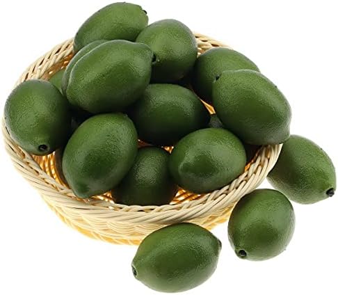Gresorth 8pcs Artificial Realistic Green Lemon Simulation Limes Decoration Fake Fruit for Home Kitchen Party Display Photography Props