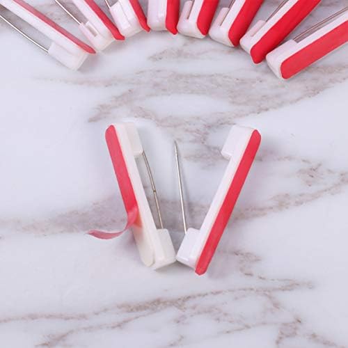 Healifty 100pcs Safety Bar Pins with Adhesive Sticky Back Safety Pins DIY ID Badge Name Tags Crafting Parts (White, Size M)