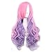 Bopocoko Women's Pink/Purple Wig Long Curly Cosplay Wigs Halloween Costumes BU036E