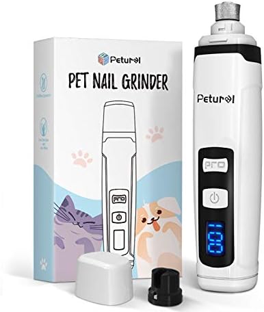 Petural Dog Nail Grinder,Professional LCD 2-Speed Nail Grinder for Dogs,Rechargeable Quiet Pet Nail Grinder,Painless Paws…