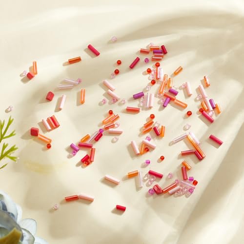 GOMAKERER 225g 8218 Pcs Red Series Glass Bugle Seed Beads - Image 4