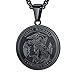 Produktbild FaithHeart Saint Michael Medaille Anhänger, Schwarz Schutzpatron Amulett Erzengel Anhänger Halskette für Muttertag/Weihnachten/Vatertag