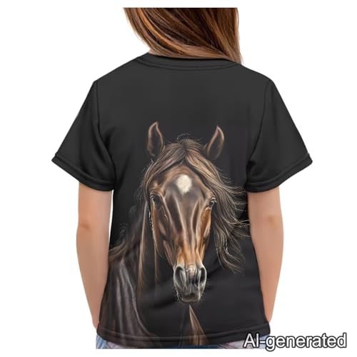 Image of Renewold Kids Novelty T-Shirt for Girls Boys Short Sleeve Crewneck Summer Tee Soft Breathable Graphic Shirt for Age 2-16