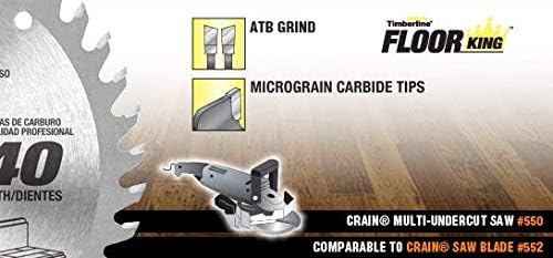 Floor King 55040 Comparable to Crain 552, 5-1/2 D x 40 Teeth x 14mm Concave Bore x ATB Grind Designed for 550 Multi-Undercut Saw, Carbide Tipped Saw Blade