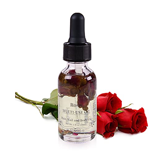 Image of Rose Multi-Use Oil 30ml, Organic Essential Oil for Skin, Hair, Body and Nails