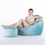 DÉTENDEZ-VOUS AVEC STYLE : La housse en velours gris doux et confortable est très confortable et s'intégrera parfaitement dans la pièce où vous choisirez de placer votre pouf. C'est un mélange de style amusant et de confort !