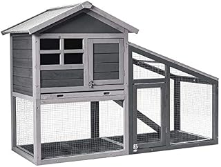 Tangkula Large Chicken Coop with Ventilation Door, Removable Tray, Ramp, Sunlight Panel, Outdoor