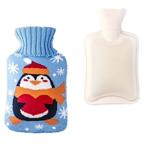 Bouillotte 1000 ml UKKO avec couvercle tricoté pour chauffe-mains portable