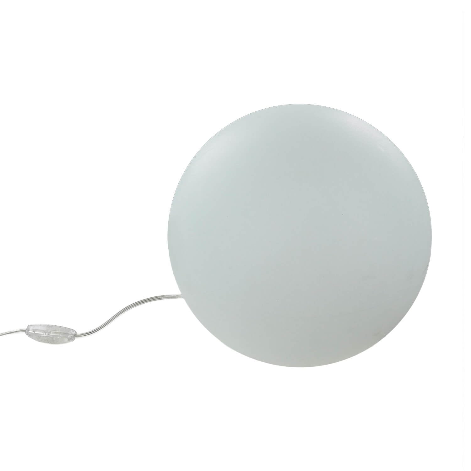 Licht-Erlebnisse Tischlampe rund Ø 30 cm H: 26,5 cm Weiß inkl. E27 LED 2700 K warmweiß Kabel Schalter Kugelleuchte innen Tischleuchte