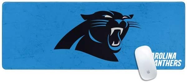 Skinit Extra Large Gaming Mouse Pad - Officially Licensed Carolina Panthers Design with Stitched Edges, Waterproof, Non-Slip Rubber Base, Desk Mat for Keyboard & Mouse, 35.75" x 15.4" inches