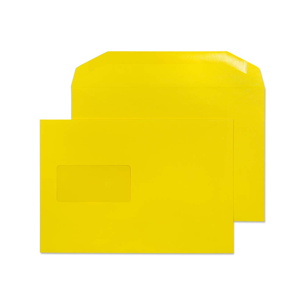 Blake Creative Colour C5+ 162 x 235 mm 120 gsm Mailer Gummed Window Envelopes (803MW) Banana Yellow - Pack of 500