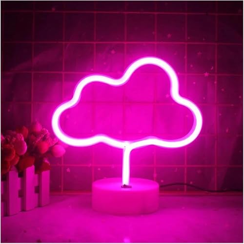 Enseigne lumineuse nuages roses pour apaiser la décoration intérieure