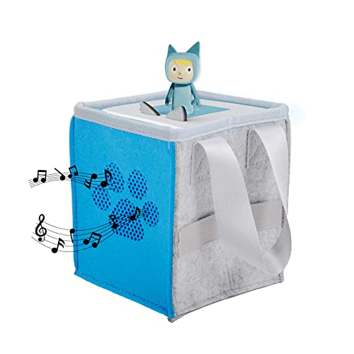 Erlsig Bolsa para caja Toniebox - Bolsa de transporte, bolsa de música, bolsa de viaje, organizador para tonies, figuras, caja de accesorios, cubo de audio, color azul, 13 x 13 cm Cover