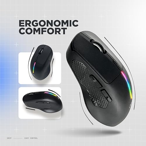 Image of Acer Prism Wireless Mouse | Dual Mode 2.4GHz & BT 5.1 | 6 Buttons with Scroll Wheel | 800 /1200 /1600 DPI | Rechargeable 500mAh Battery | Running RGB | Lightweight 73g I Windows & Mac Compatible - Black
