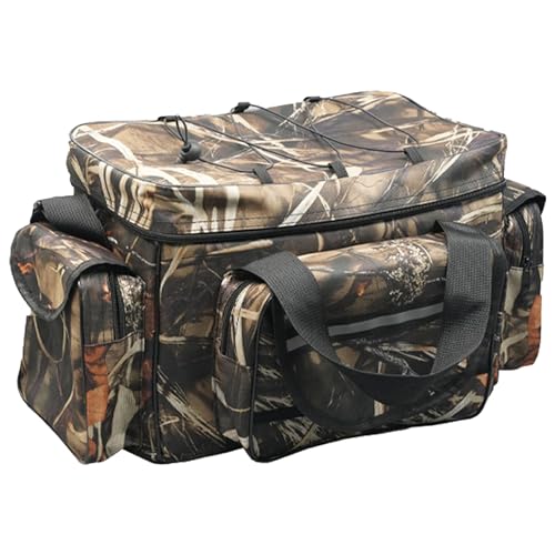 YUEMING Bolsa de Pesca de Carpas, Bolsas de Aparejos de Pesca con Cinturón y Correa para el Hombro, Bolsa de Transporte de Camuflaje para Pesca para Exteriores para Guardar Accesorios de Pesca