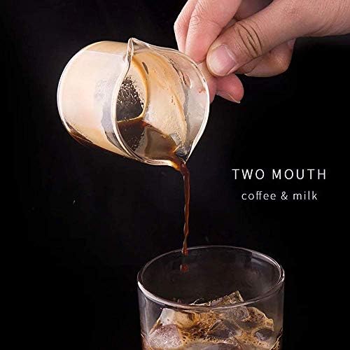 BCnmviku 1 Pack Shot Glasses Espresso Parts Double Spouts Milk Cup Clear Glass