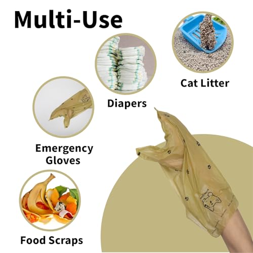 Image of Scented Dog Poop Bags With Dispenser, Strong and Leak-proof Waste Bags for Pets, 870 Count (58 Packs of 15), 13 Inch x 9 Inch (Khaki)