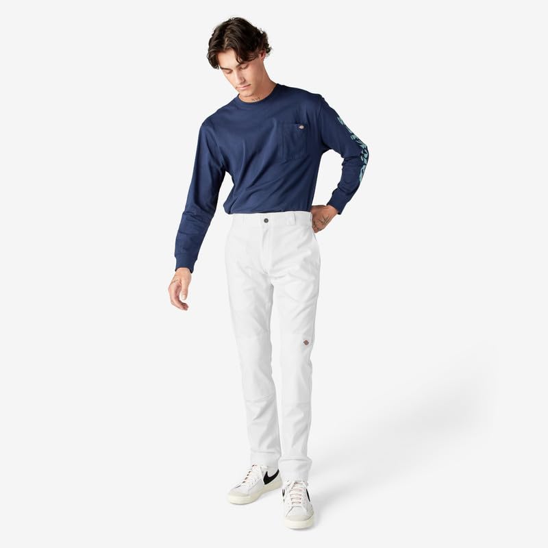 Dickies Men's Skinny Straight Double Knee Work Pants - Durable, Slim Fit, Industrial Uniform & Workwear,White, 36W x 30L - image 5