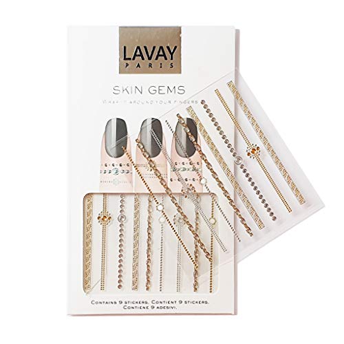 LAVAY BIJOUX DE PEAU - BAGUE, Body Art Gems, Rhinestone Stickers for Festival Party, cuticle rings Cover