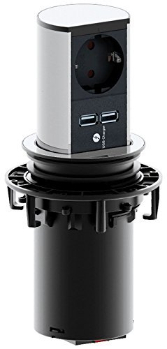 Preisvergleich Produktbild Küchensteckdose mit USB versenkbar Einbausteckdose Elevator *559565