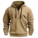 Sudaderas con Capucha Montaña Capucha Sweater con Cremallera Sport Deportivas Basicas Caqui Running Sudadera Gris Sweatshirt Deportes M Prendas Hombre Caqui M