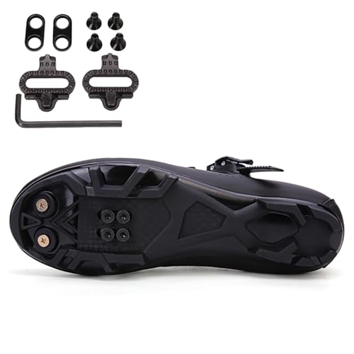 JiuQing MTB Shoes Men Mountain Bike Shoes Compatible with 2-Bolts SPD Cleats Lightweight Outdoor Cycling Shoes2