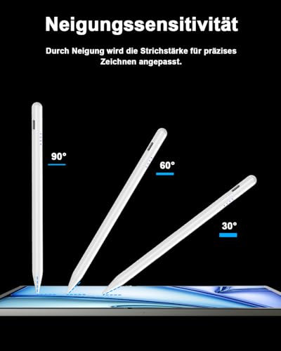 Stift für Apple iPad 2018-2026, 2X Schnellladung, Neigungssensitivität und Palm Rejection Stylus Pencil kompatibel mit iPad A16 11/10/9/8/7… – Ansicht 6