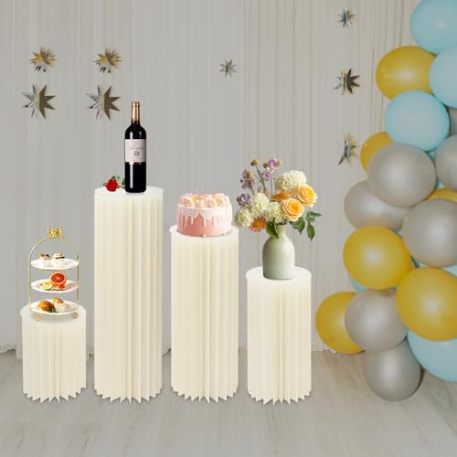Colonne décorative pliable blanche pour optimiser l'espace de stockage de fête - 5