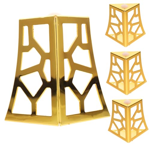 WHAMVOX 4 Piezas Patas Metálicas para Muebles Soporte Sólido para Sofá y Patas de Hierro Electroplateado Resistentes la Oxidación Instalación Fácil para Armarios y Cómodas Color Dorado