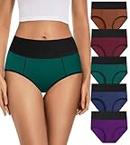 JUYINA Womens Underwear Cotton Pack, Mid High Waisted Postpartum C Section Panties Tummy Control Comfort Full Coverage Soft Briefs Ladies Large