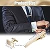 EUIOOVM Cuff Link and Tie Clip Set, Copper Cufflinks and Tie Bar Set for Men,Business Shirts Cuff Link Tie Bar Clips Gift for Wedding Party Business Meeting Valentine’s Day Halloween Gifts Gold #4