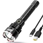PFSN LED Torches Super Bright 6000 Lumen, USB C Fast Charge, 400M Long Range, IP65 Waterproof, Rechargeable Tactical Torch Battery Powered, Best Powerful Flashlight for Outdoor Camping Hiking Hunting