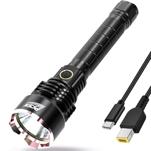 PFSN Torches LED Super Bright - 6000 Lumen USB C Rechargeable Torch with 400M Long Range Waterproof Powerful Tactical Torches Battery Powered, Best Flashlight for Outdoor Camping Hiking Hunting