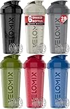 VELOMIX -6 PACK- Shaker Cups for Protein Shakes 28 oz - 6x Wire Whisk | Leak Proof Protein Shaker Bottle for Protein Shakes, Shaker Bottle Pack for Pre & Post Workout (Stealth Edition)