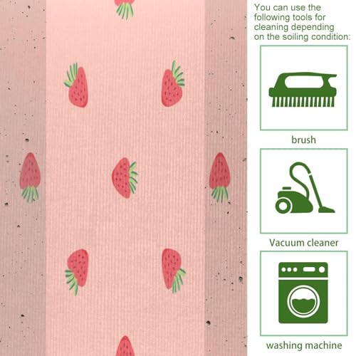 Alfombrillas de cocina antideslizantes VAPOKF lavables de diseño rosa 5