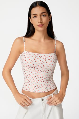 Image of QINSEN Women's Double Lined Basic Tank Top Adjustable Spaghetti Straps Sleeveless Camisole Shirts