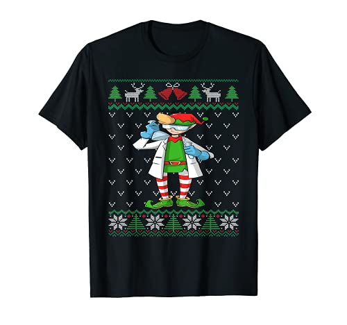 Scientist Elf | Science Teacher Gift Ugly Christmas Camiseta