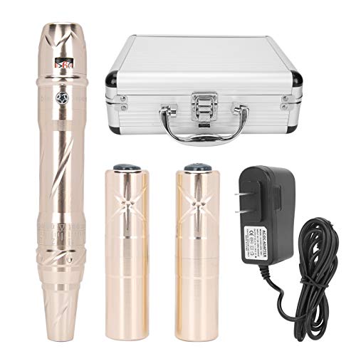 Permanent Makeup Machine, Portable Multifunctional Wireless Rotary Tattoo Machine Kit, Lip Eyebrow Brows Eyeliner Tattoo Miroblading Shading Supplie, Without Needles (Gold) #TOP20
