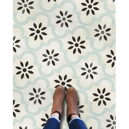 Image of Moroccan Tile Stickers | Waterproof Self Adhesive Peel & Stick Tile Decals for Kitchen Backsplash, Bathroom Wall, Floor, Furniture & Glass (8x8 Inch, Design 16, 36 Pic)