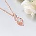 CiNily Opal Necklace for Women Teen, Rose Gold Plated Dainty Pendant Necklace Gemstone Necklaces Created Pink Opal Jewelry Gifts