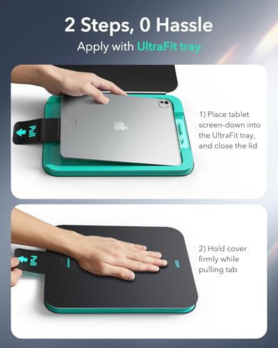 ESR 2 Pack Paper-Feel Armorite Screen Protectors for iPad Pro 11 Inch (M5/M4) 2025/2024, Write and Draw Like on Paper, 9H Tempered Glass Film with Ultra Fit Tray, Military Grade, Apple Pencil Support - Image 4