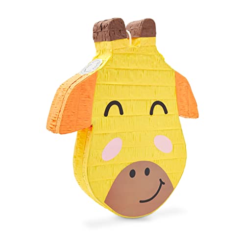 BLUE PANDA Giraffe Pinata - Jungle Party Animal Head Pinata for Safari Party Decoration & Birthday Decoration - 13 x 16.5 x 3 in, Yellow, Pack of 1 by BLUE PANDA - Used condition - US$9.60