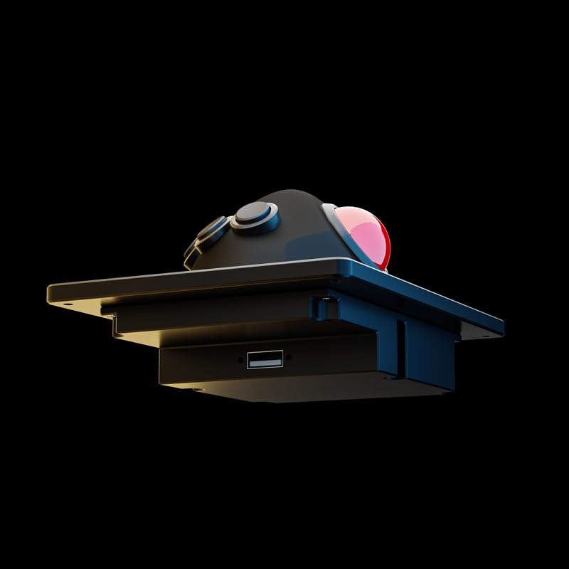 Ergonomiczna mysz przemysłowa typu trackball do montażu panelowego o stopniu ochrony IPX6 z 3 przyciskami myszy z przełącznikiem kluczykowym NKK