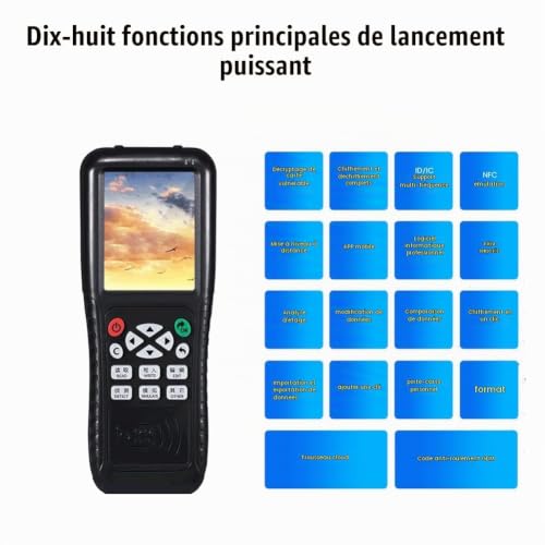 Peowuieu Duplicateur D'Identification RFID, Copieur, Fonction de Décodage, Machine à Clés, Copieur RFID NFC, Lecteur D'Identification, Graveur de Carte T557 125 KHz H-ID – vue 5