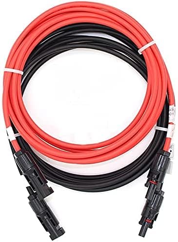 ANFIL 4mm² / 12AWG Solar Panel Extension Cable with Female and Male Connectors (20FT Red + 20FT Black)