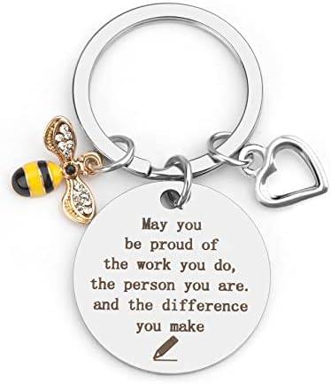 BOMEON Teacher Gifts Teacher Keychain, Teacher Christmas Gifts, Teacher Appreciation Gifts, Thanksgiving Gifts for Teachers, Thank You Gifts for Women, Gifts for Coworkers, Teacher Birthday Gift