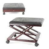🧘🏽 - CARACTÉRISTIQUES - Matière : Pin massif, MDF, patchwork de cuir de mouton - Dimensions : L 40 x l 30 x H 30-35 cm (ouvert), L 40 x l 30 x H 15 (plié) - Poids : 1.8 kg - Livré monté (hors roues) - Certificat de résistance au feu pour la mousse.